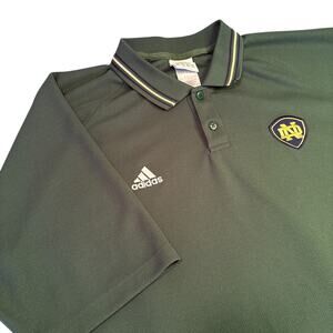 Adidas Notre Dame Football Golf Polo Green Shirt Sz XL